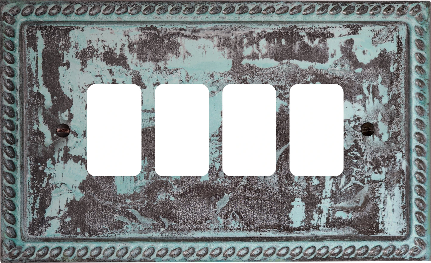 Georgian Verdigris 4 Gang Grid Plate
