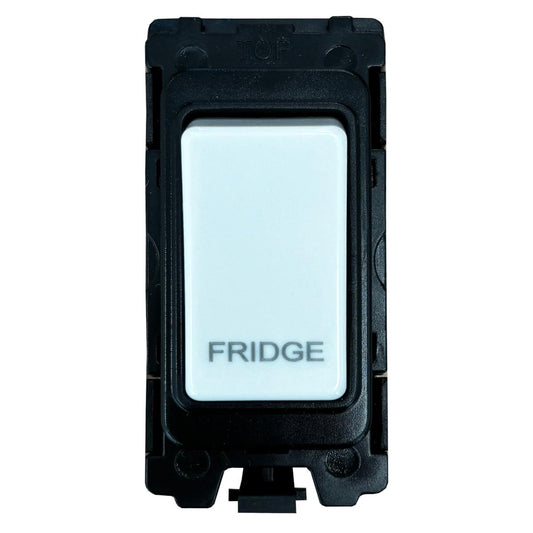 20A DP Switch - Engraved with - Fridge - All White Insert