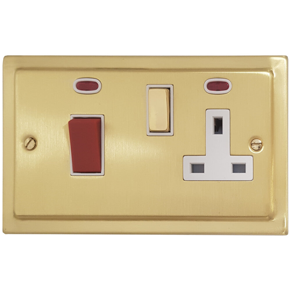 Victorian Satin Brass Cooker Socket