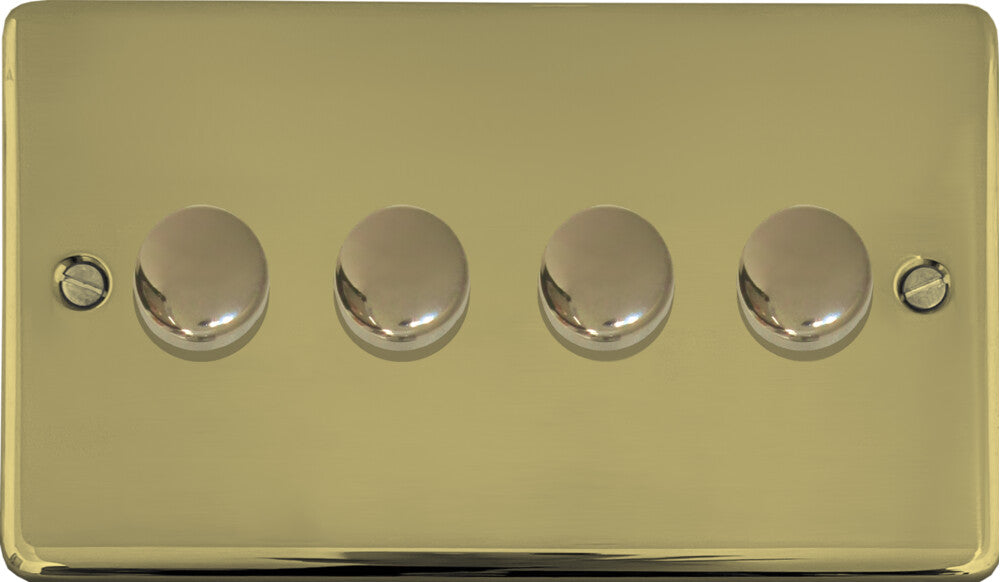 Contour Polished Brass 4 Gang LED Dimmer