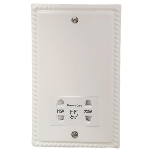 Georgian Flat White Shaver Socket