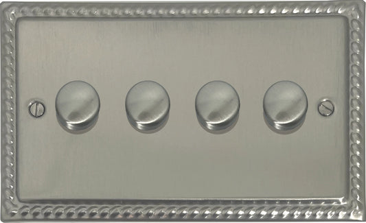 Georgian Satin Nickel 4 Gang LED Dimmer