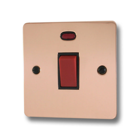 Flat Bright Copper 45A Dp Switch  + Neon