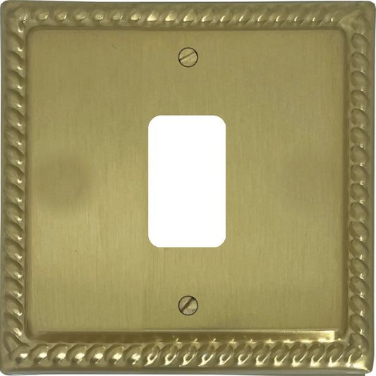 Georgian Satin Brass 1 Gang Grid Plate