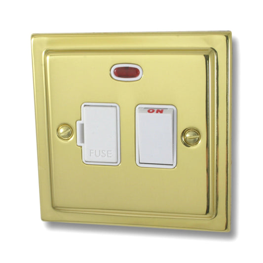 Victorian Unlacquered Brass Swt. Fused Spur & Neon - Victorian Cast range electrical spur