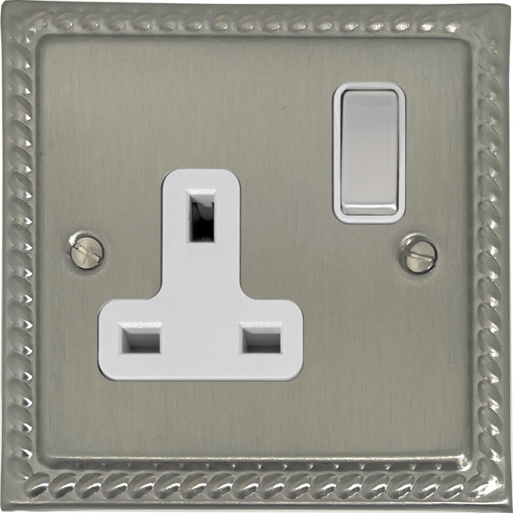 Georgian Satin Nickel 1 Gang Socket
