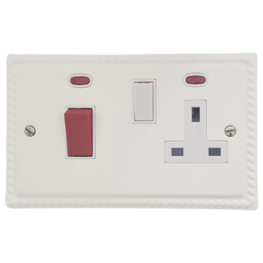 Georgian Flat White Cooker Socket