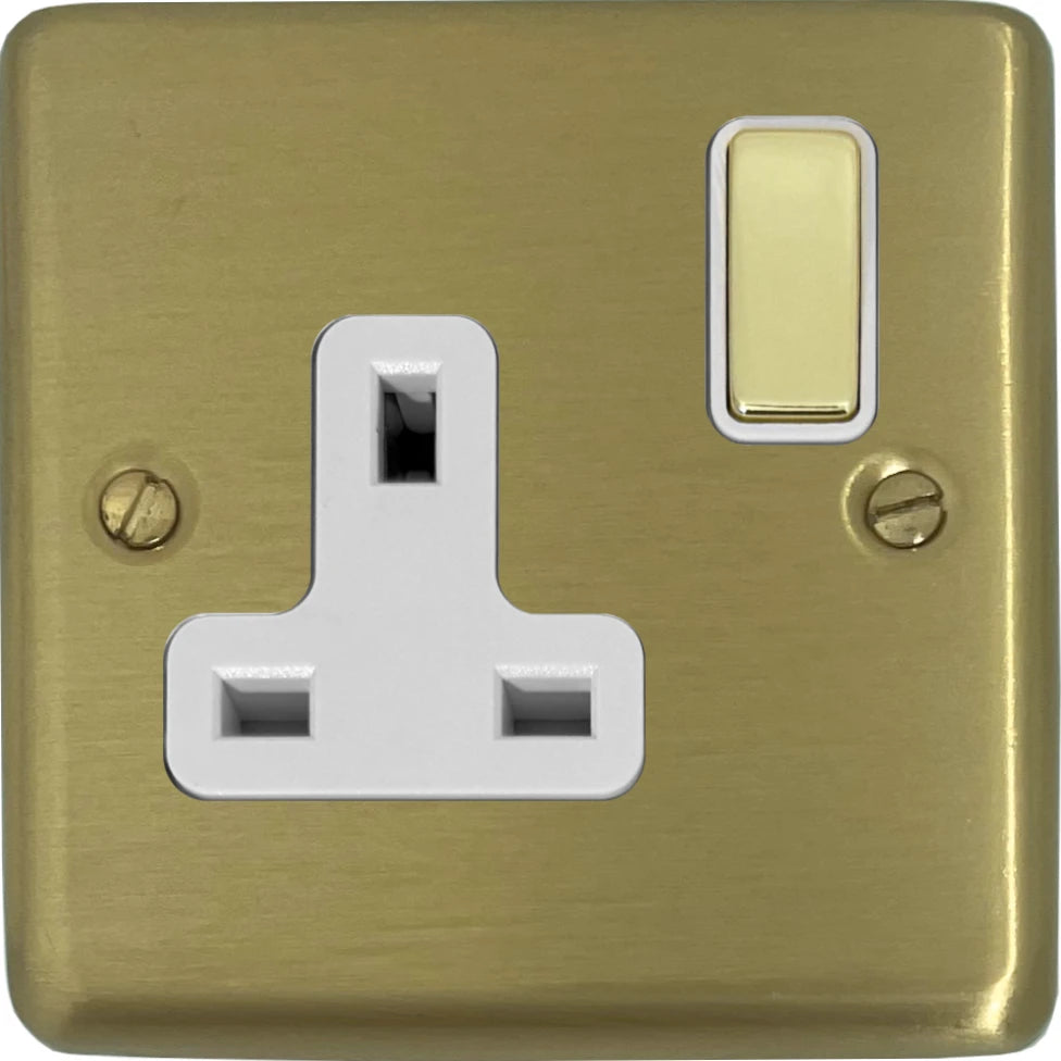 Contour Satin Brass 1 Gang Socket