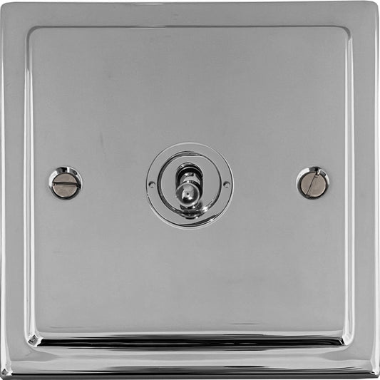 Trimline Polished Chrome 1 Gang Toggle Switch