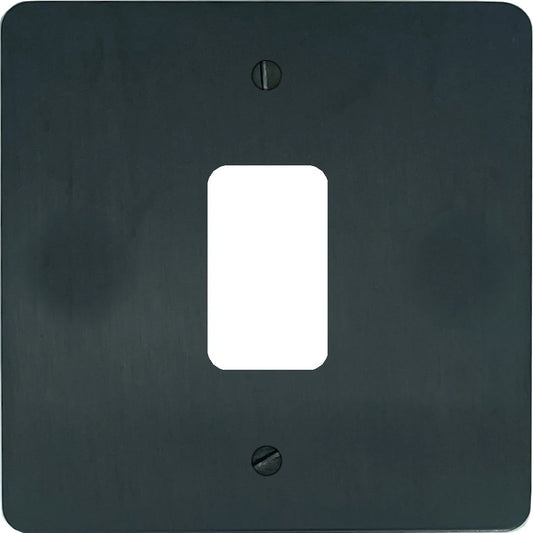 Flat Black Bronze 1 Gang Grid Plate