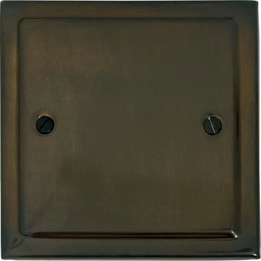 Victorian Medium Bronze 1 Gang Blank Plate