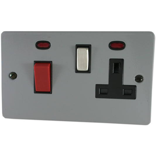 Flat Light Grey Cooker Socket
