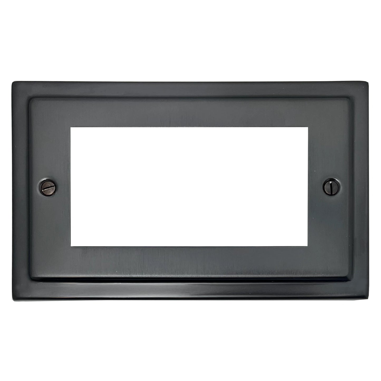 Victorian Black Bronze 4 Gang Mod Plate & Frame