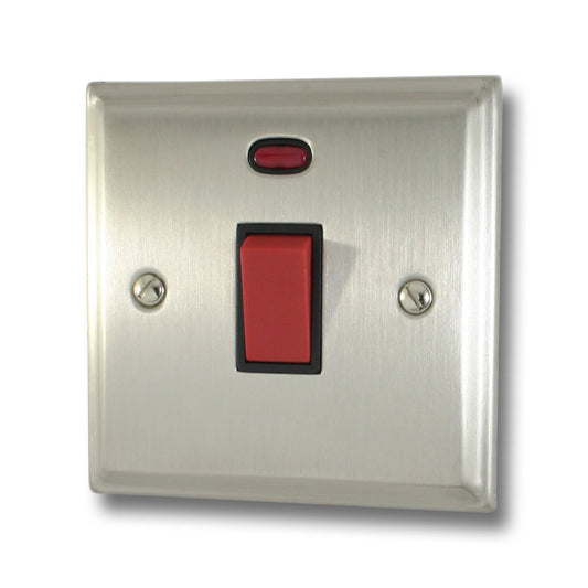 Deco Satin Nickel 45 Amp Single (Black Insert)