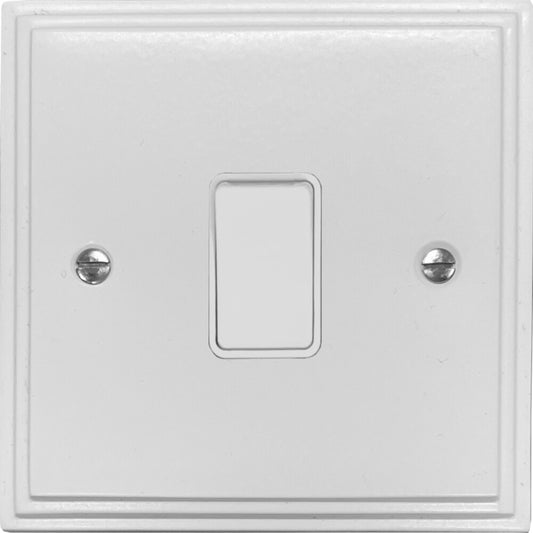 Victorian Flat White 1 Gang Switch
