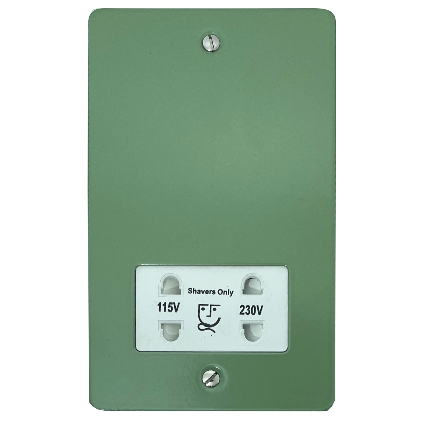Flat Sage Green Shaver Socket (White Insert)