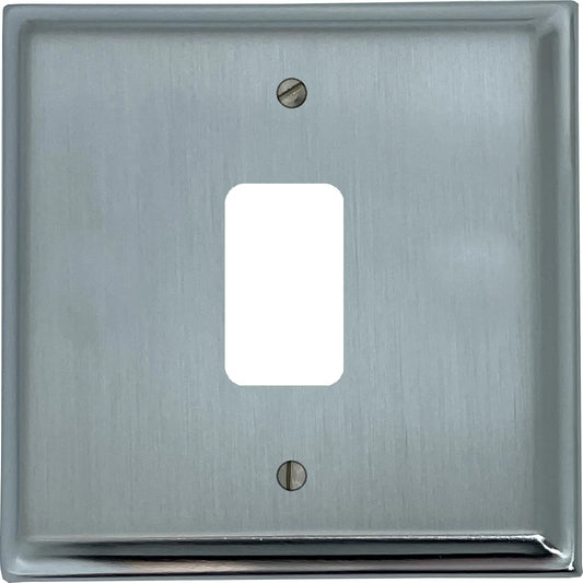 Deco Satin Chrome 1 Gang Grid Plate