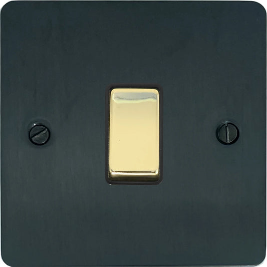 Flat Black Bronze 1 Gang 2 Way Switch