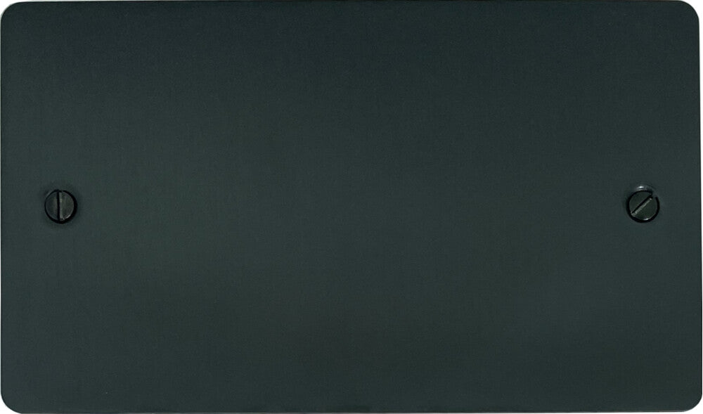 Flat Black Bronze 2 Gang Blank Plate