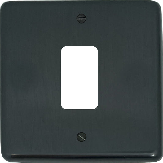 Contour Black Bronze 1 Gang Grid Plate