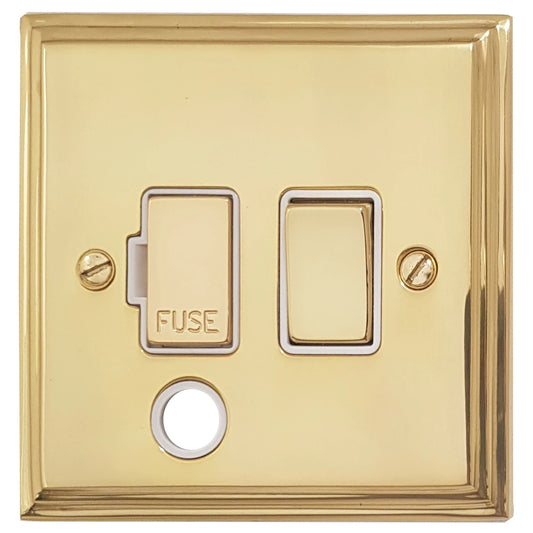 Victorian Polished Brass Switch Fused Spur & F/Out