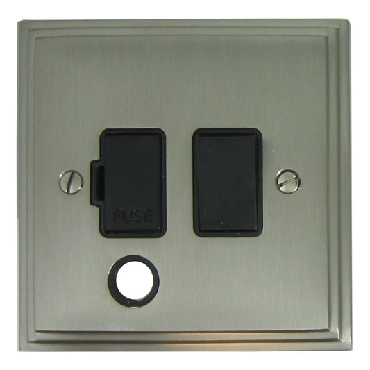 Victorian Satin Nickel Switch Fused Spur & F/Out