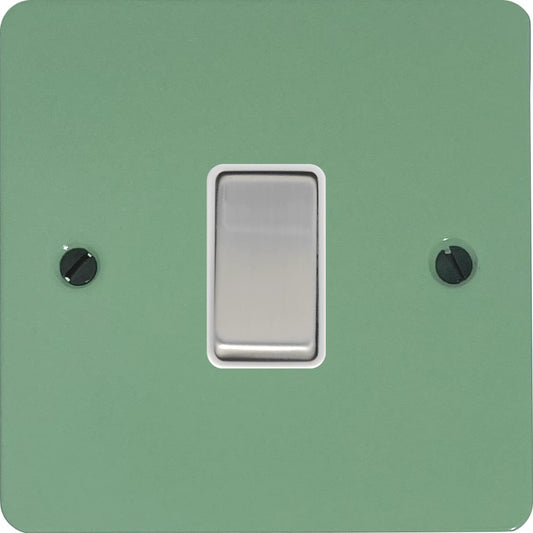 Flat Sage Green Intermediate Switch (Satin Chrome Switch/White Insert)