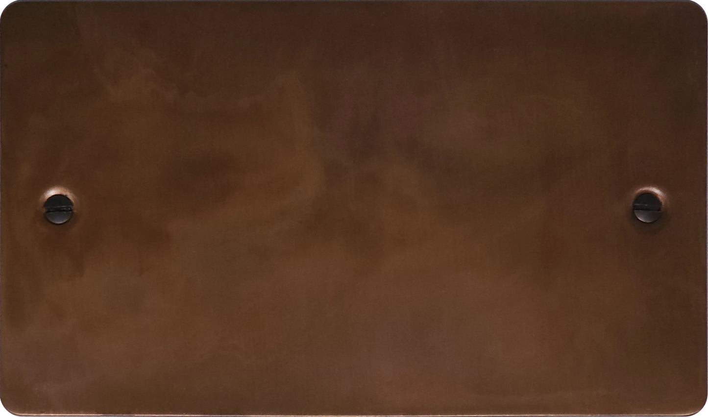 Flat Tarnished Copper 2 Gang Blank Plate