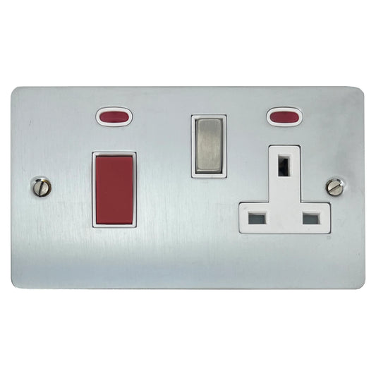 Flat Satin Chrome Cooker Socket