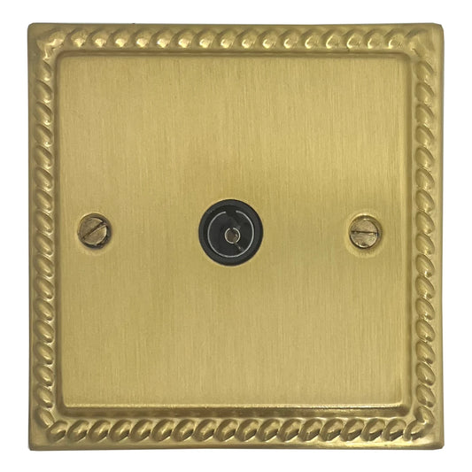 Georgian Satin Brass 1 Gang Coax Point