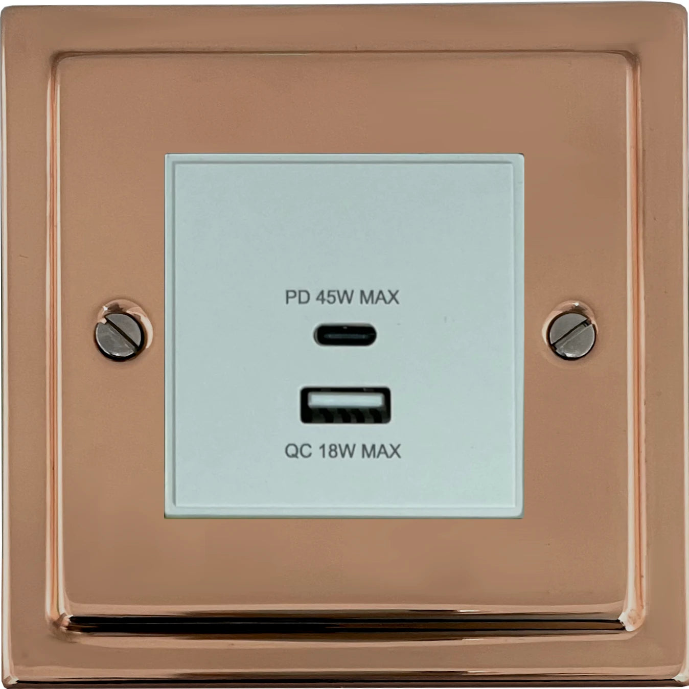 Trimline Polished Copper 45W Quick Charge USB Module