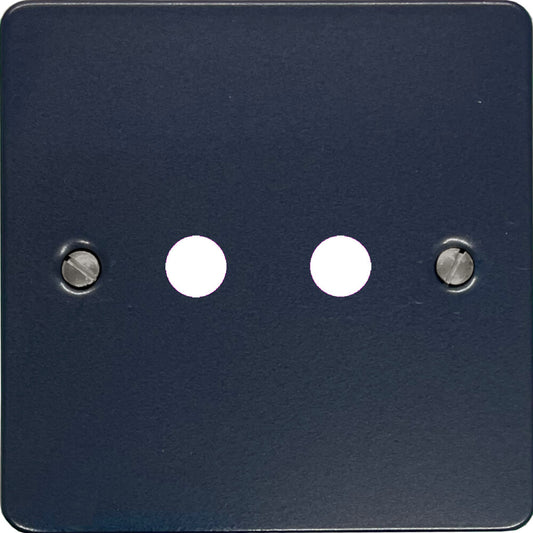 Flat Blue  2 Gang Grid Toggle Plate (Plate Only)
