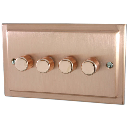 Victorian Rose Gold 4 Gang 400W Dimmer