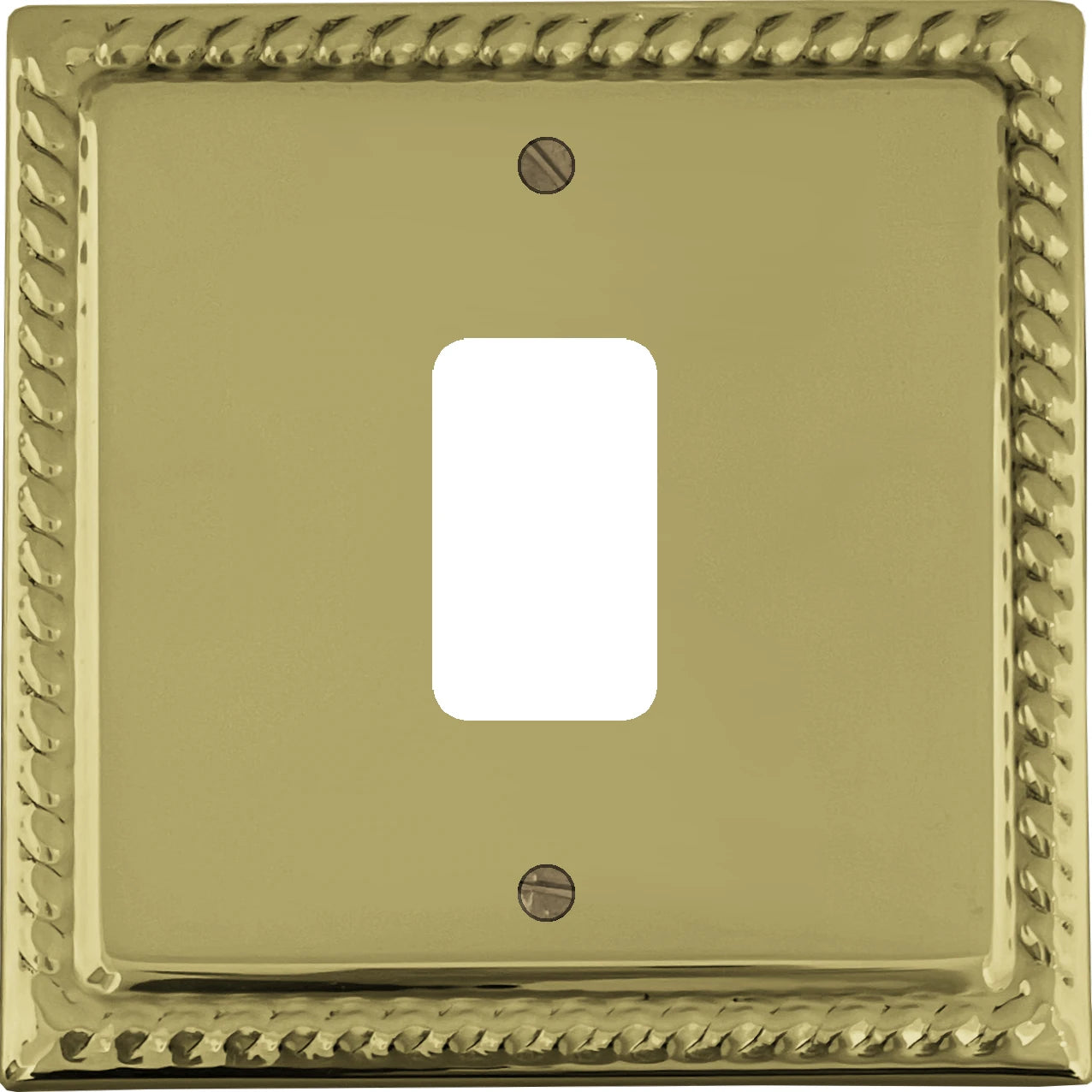 Georgian Polished Brass 1 Gang Grid Plate