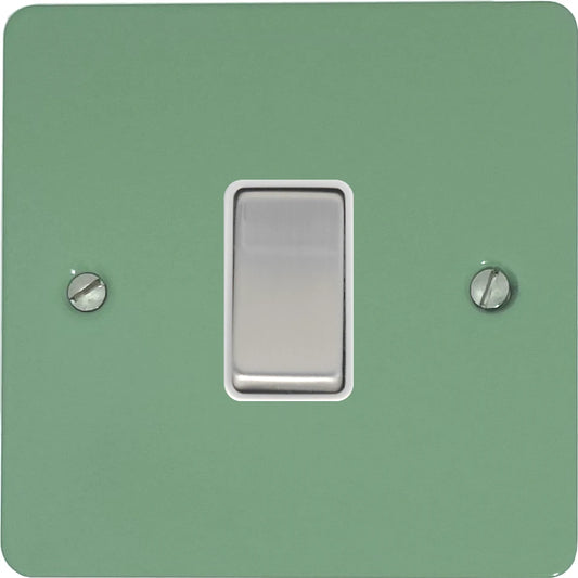 Flat Sage Green Intermediate Switch (Satin Chrome Switch/White Insert)