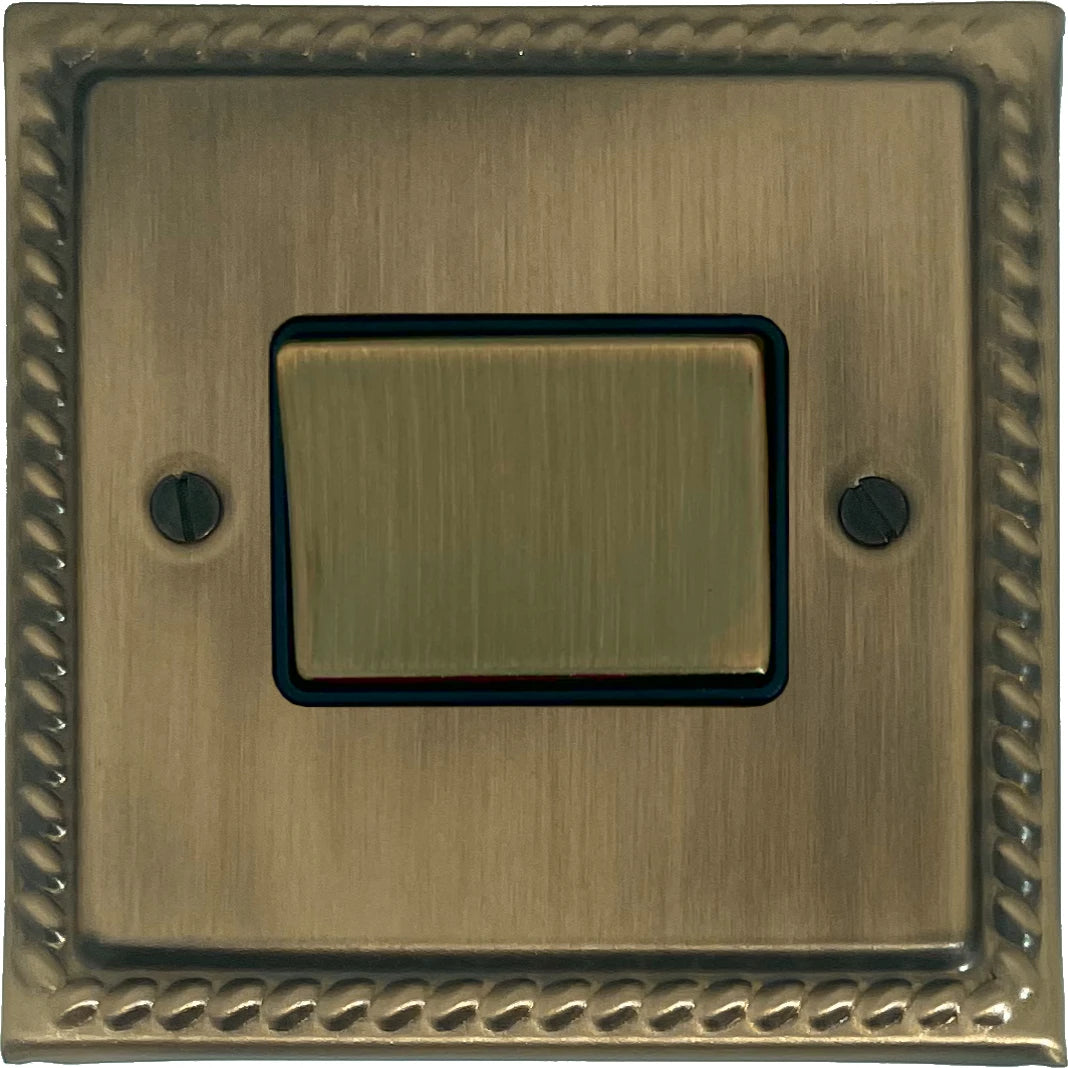 Georgian Light Antique Brass Fan Isolator (Brass Switch)