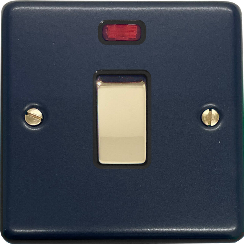 Contour Blue 20A Dp Switch + Neon