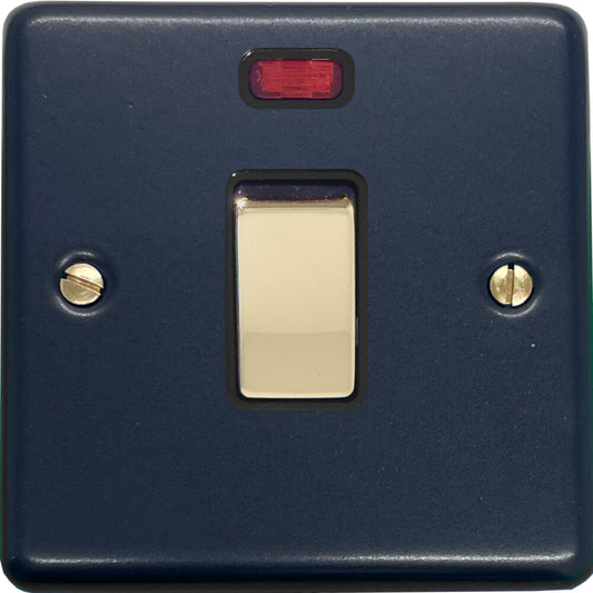 Contour Blue 20A Dp Switch + Neon