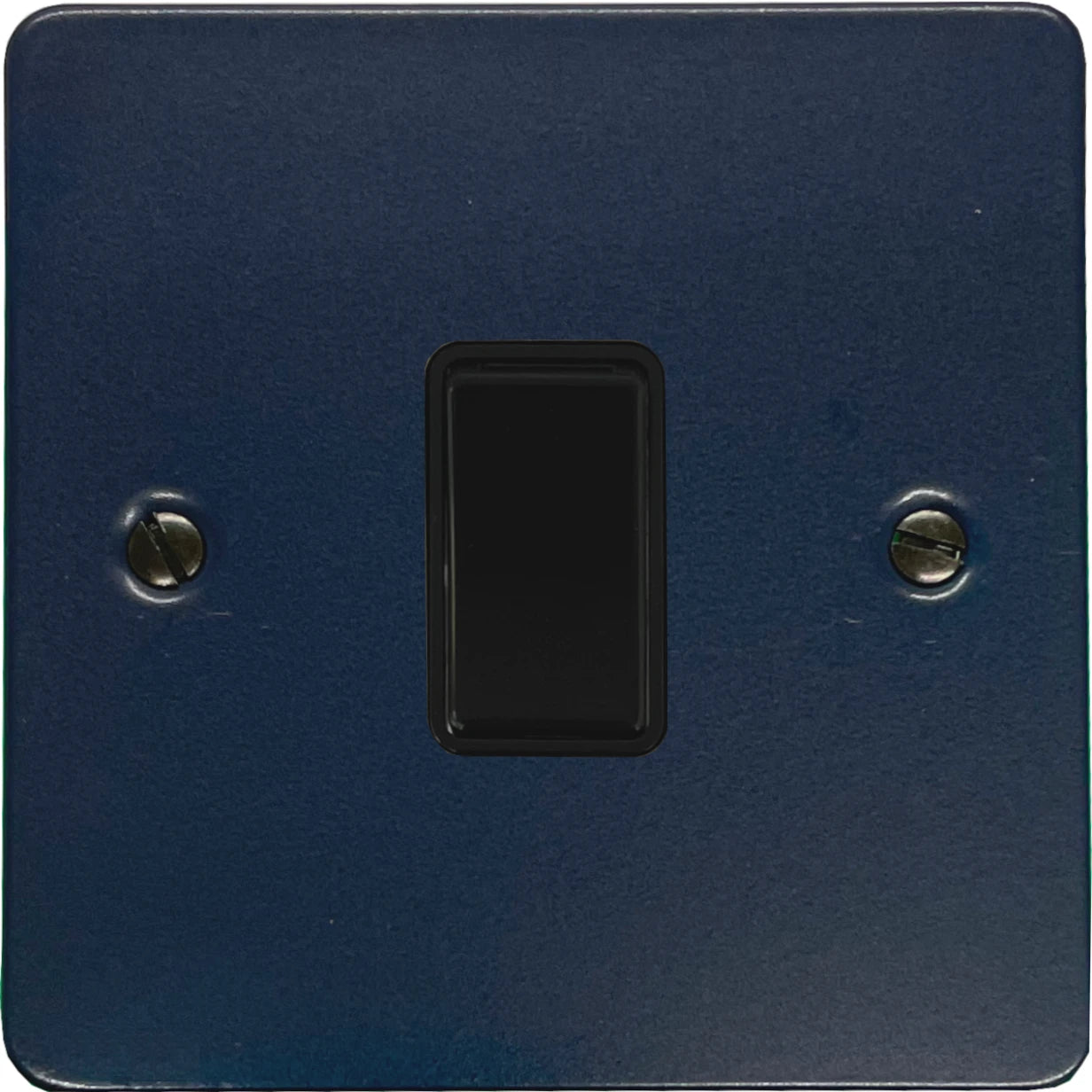 Flat Blue 1 Gang Switch (Black Switch)