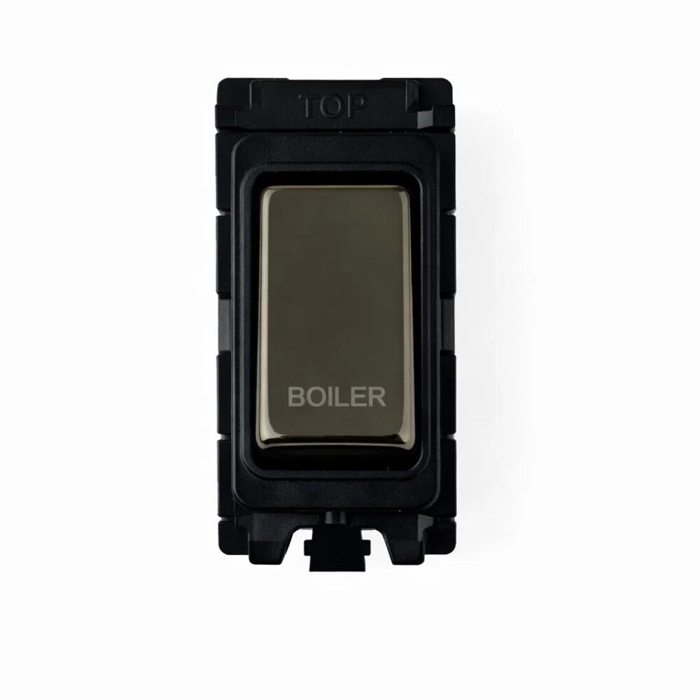 20A DP Switch - Engraved - Boiler - Black Nickel Switch