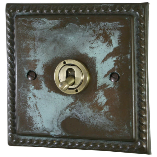 Georgian Verdigris 1 Gang Toggle (Antique Brass Toggle)
