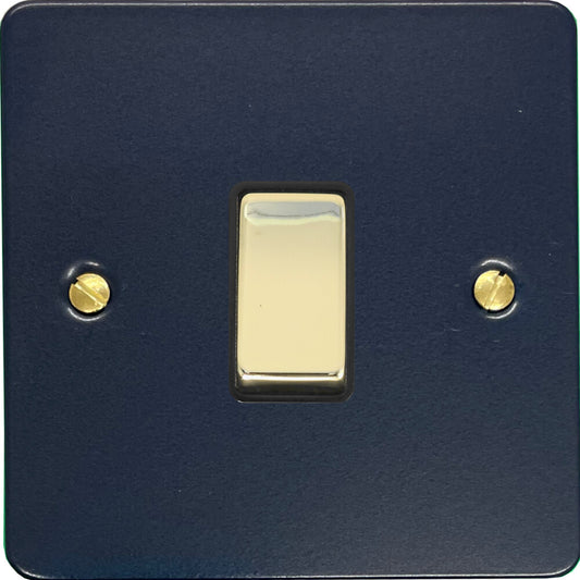 Flat Blue Intermediate Switch (Polished Brass Switch/Black Insert)