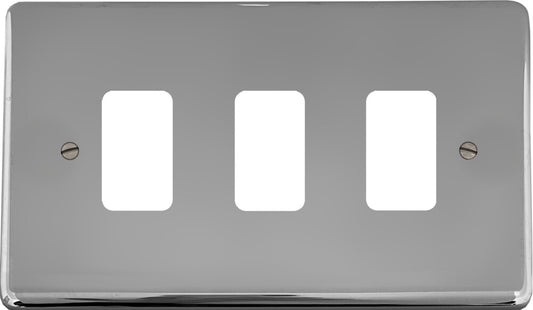 Contour Polished Chrome 3 Gang Grid Plate