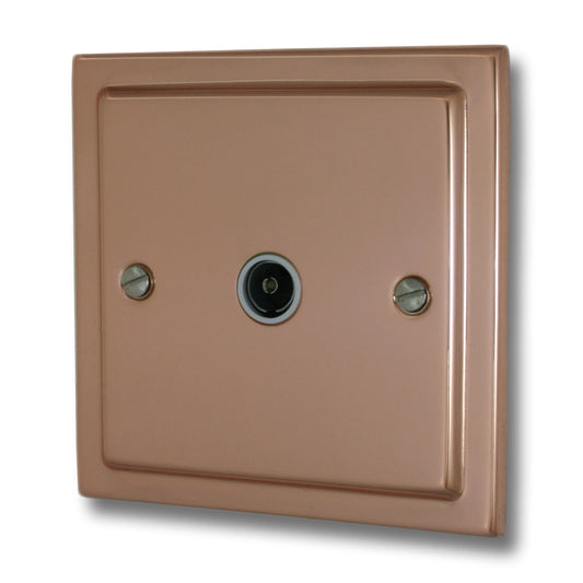 Victorian Polished Copper 1 Gang Coax Point