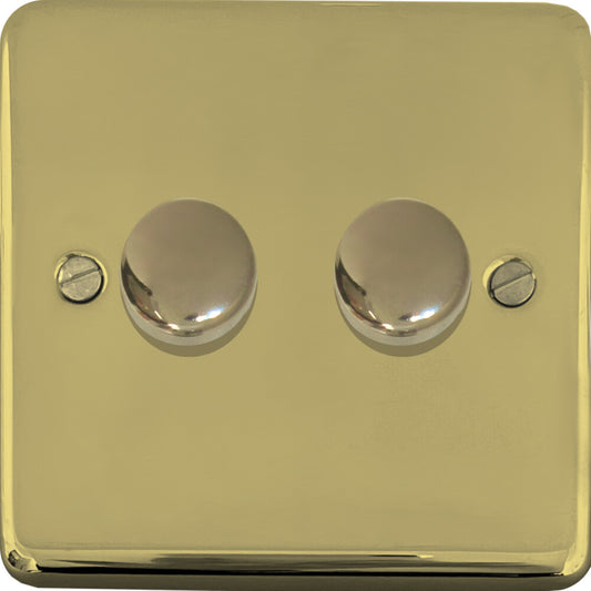 Contour Polished Brass 2 Gang LED Dimmer