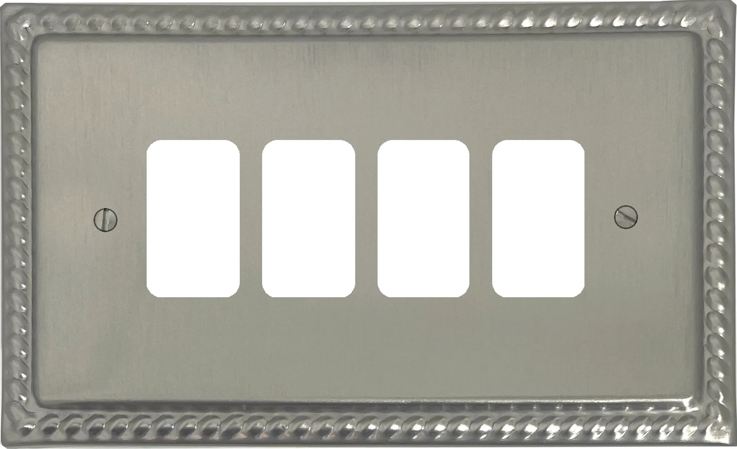 Georgian Satin Nickel 4 Gang Grid Plate