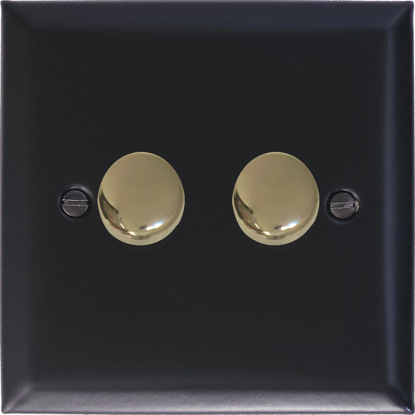 Spectrum Flat Black  2 Gang 250 LED Dimmer