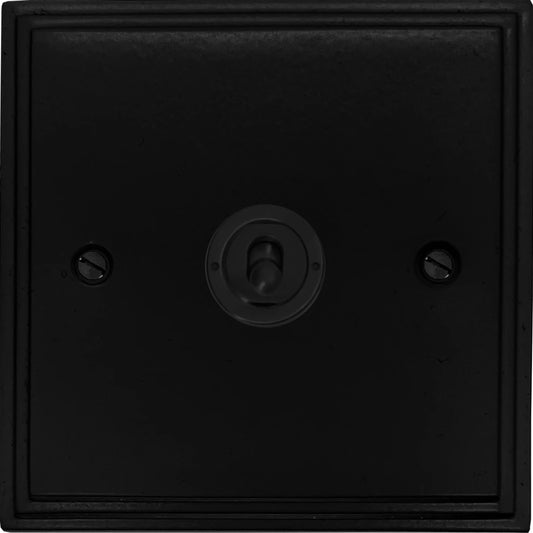 Victorian Flat Black 1 Gang Toggle (Flat Black Toggle)