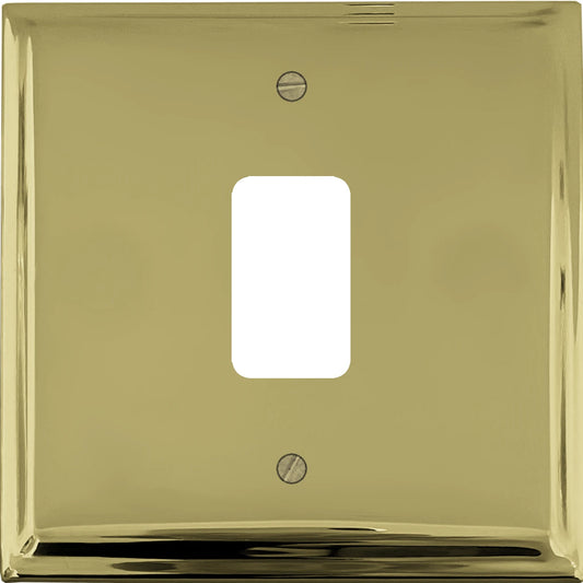 Deco Polished Brass 1 Gang Grid Plate