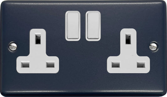 Contour Blue 2 Gang Socket